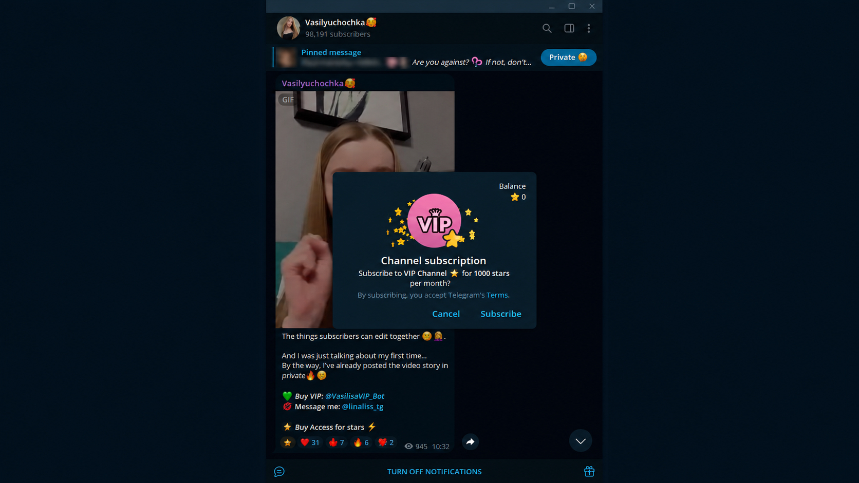Earning from a private Telegram channel 
