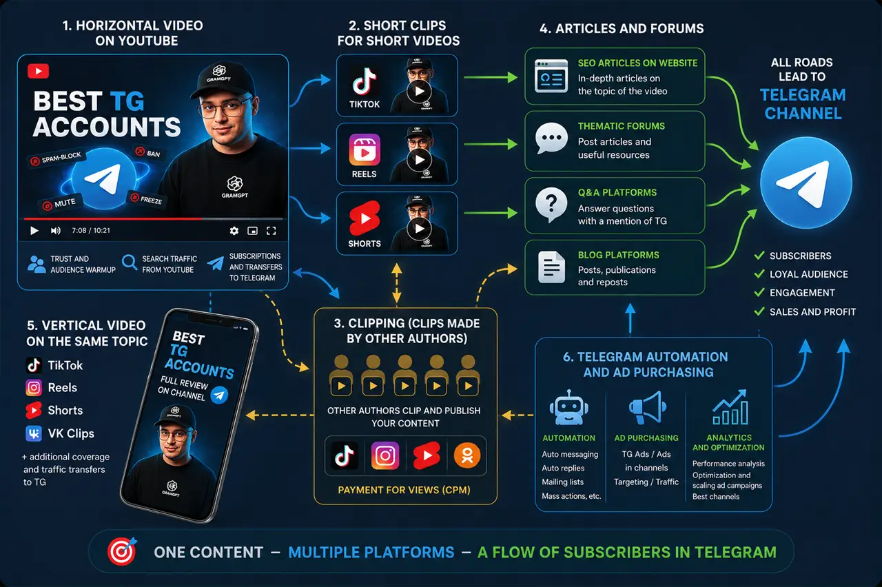 combination of methods for promoting Telegram channels
