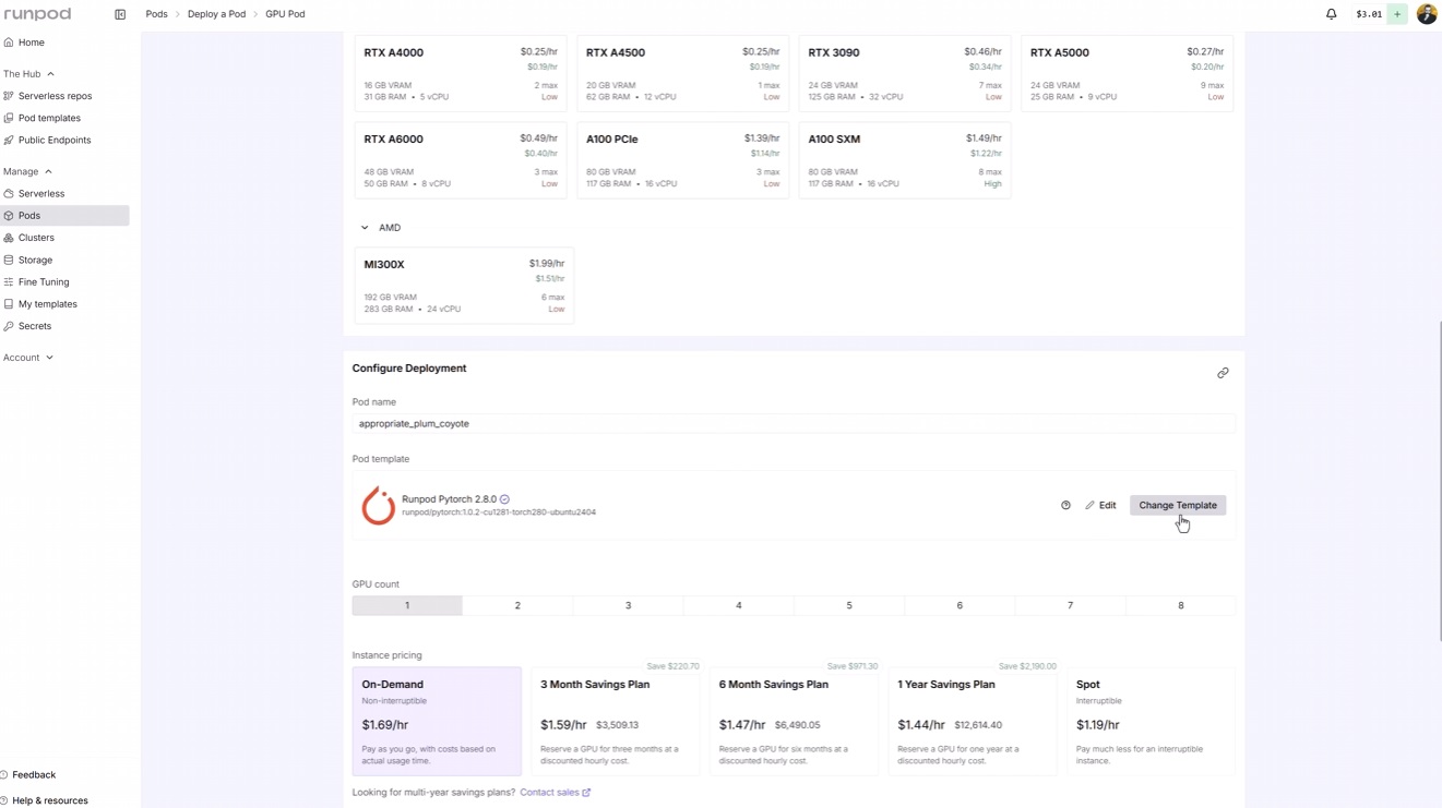 creating a server on RunPod and uploading a LoRA file