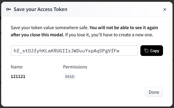 готовий ключ Access Tokens