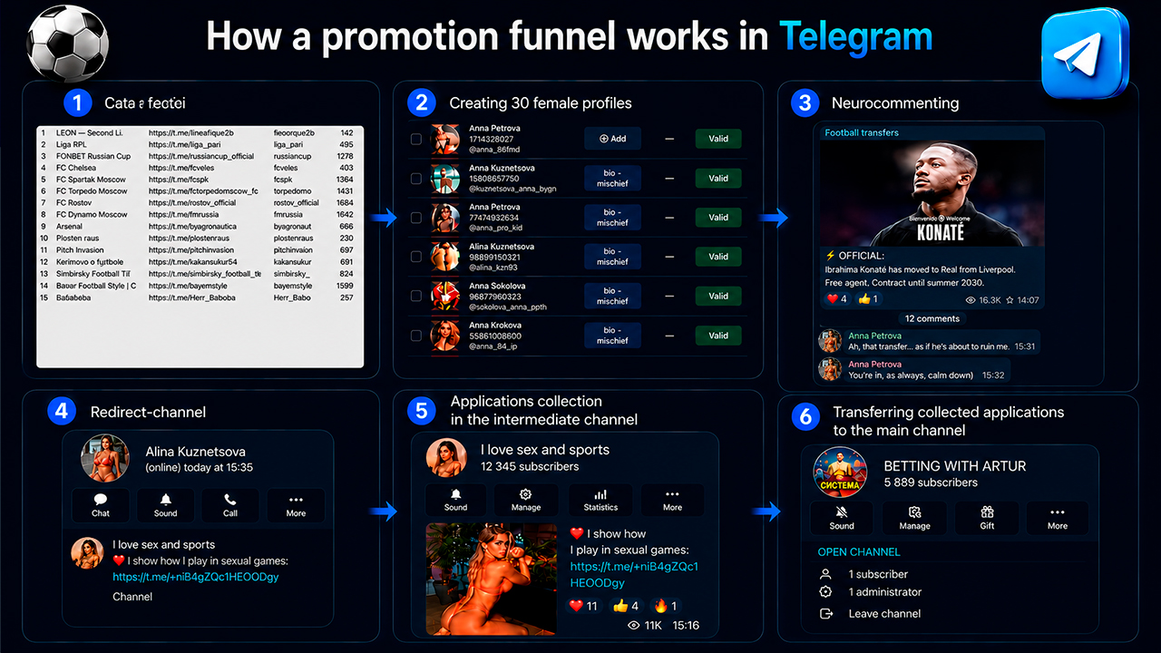 How the promotion funnel for a Telegram sports betting channel works