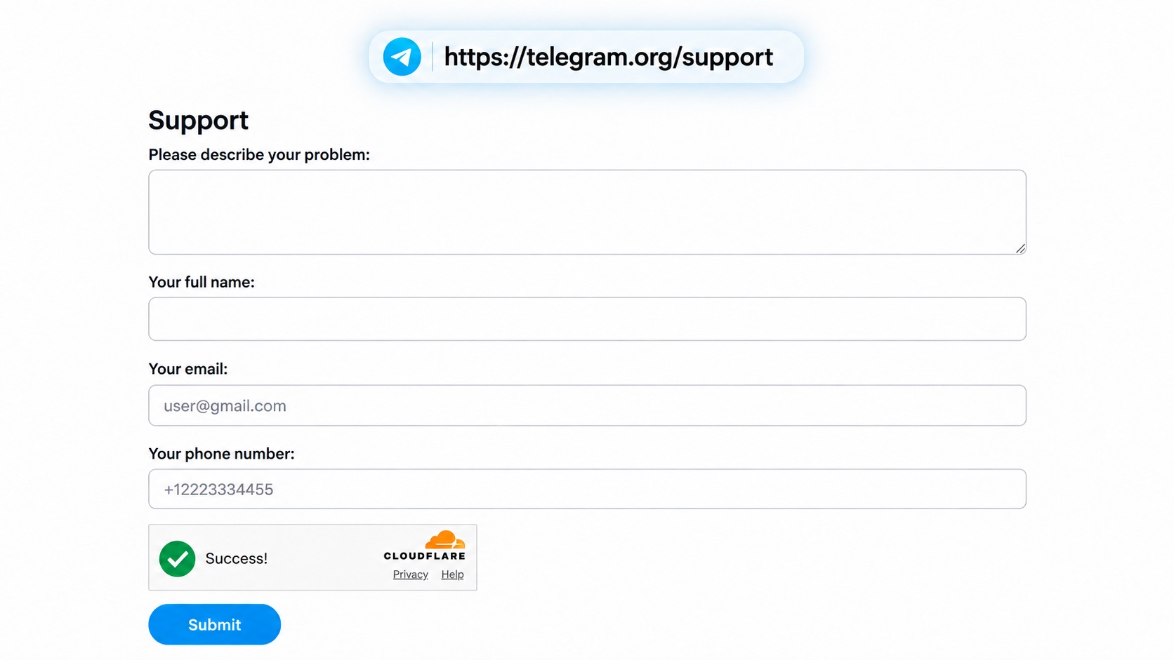 How to contact support through Telegram Support Web