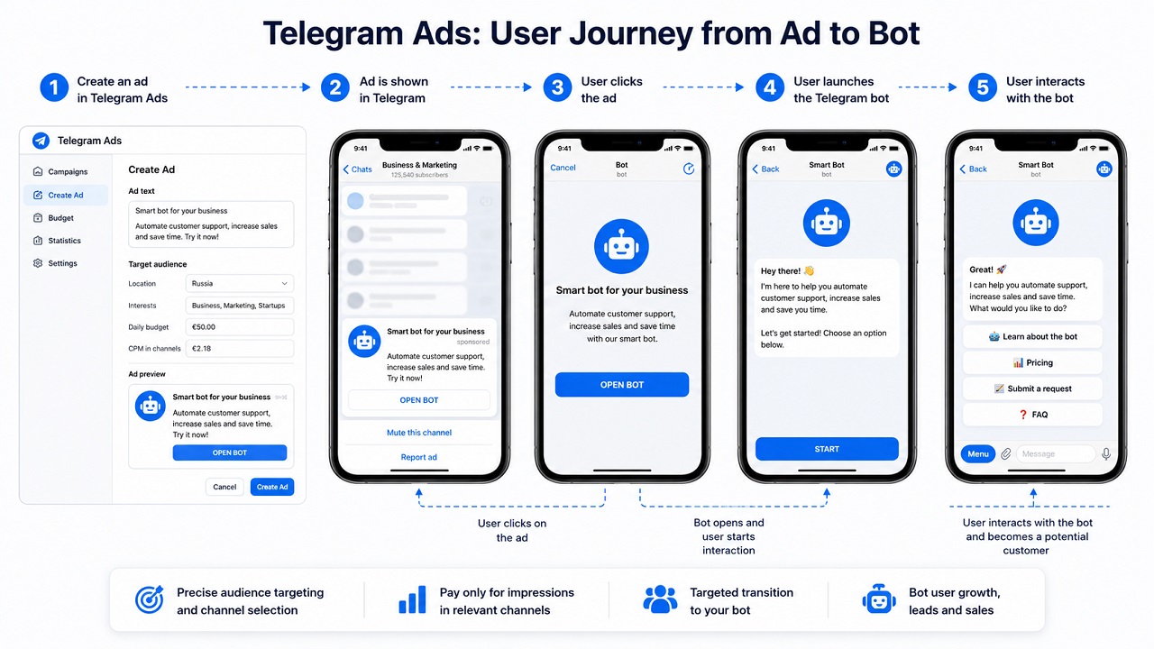 How to promote a Telegram bot via Telegram Ads