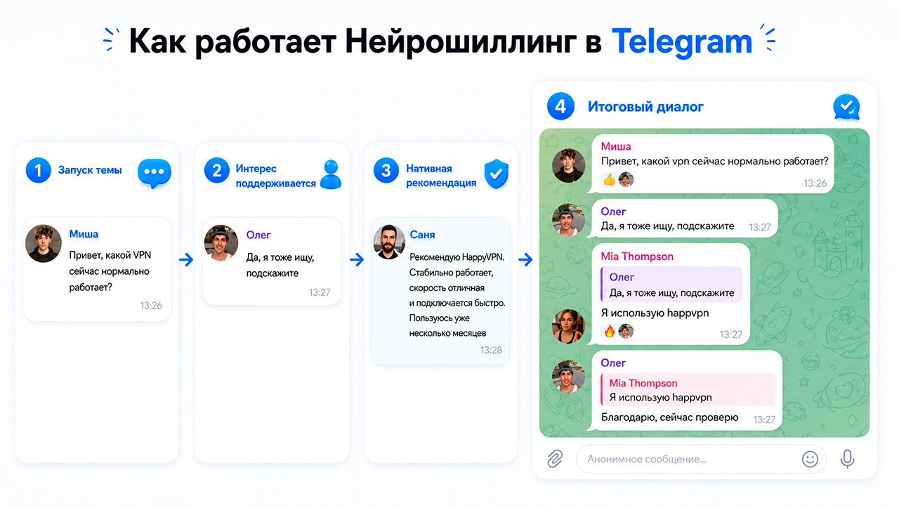 Как работает Нейрошиллинг в Телеграм