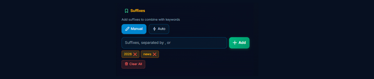 adding additional endings for keywords