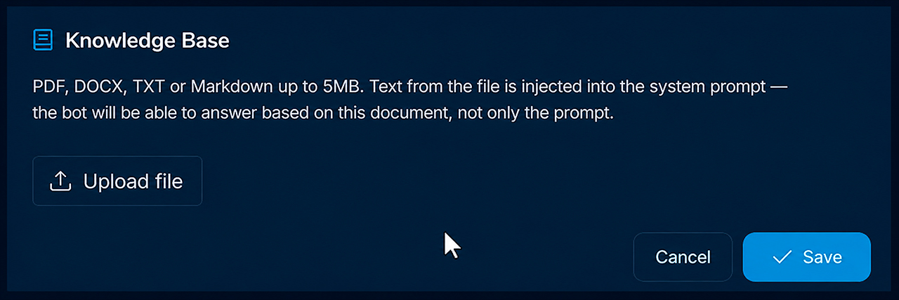 knowledge base for the prompt