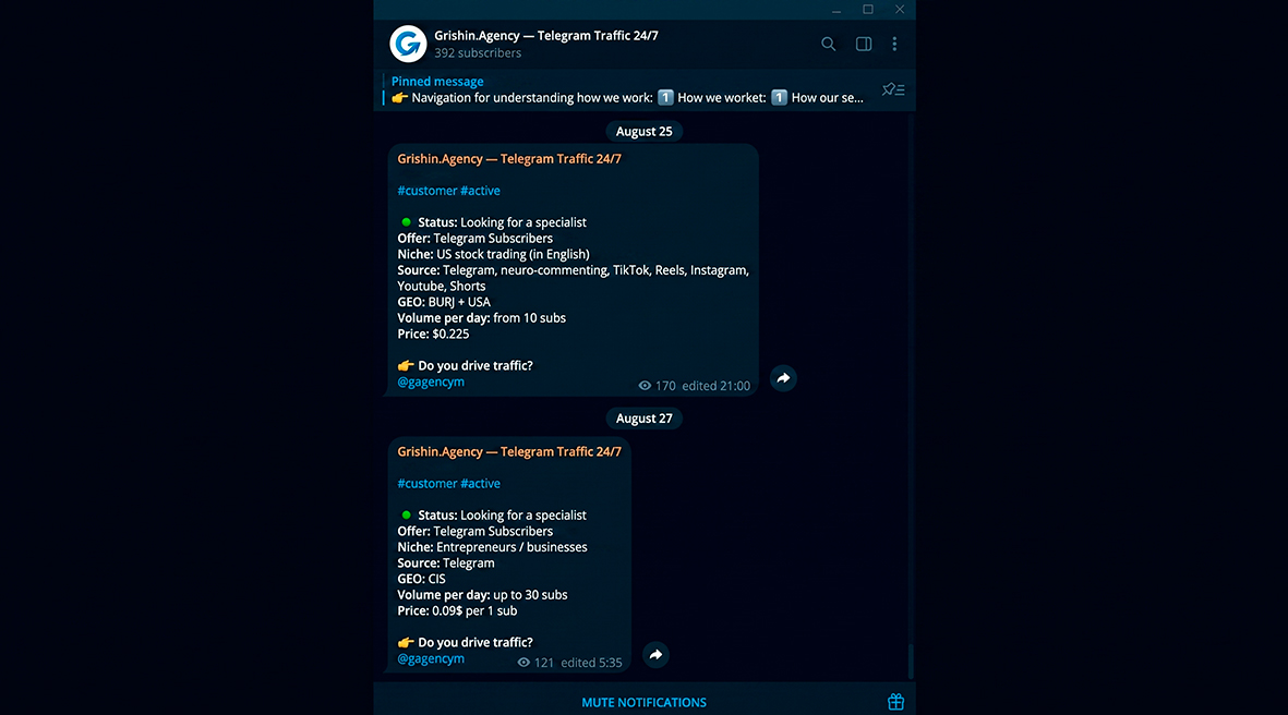 Earning from traffic arbitrage services in Telegram