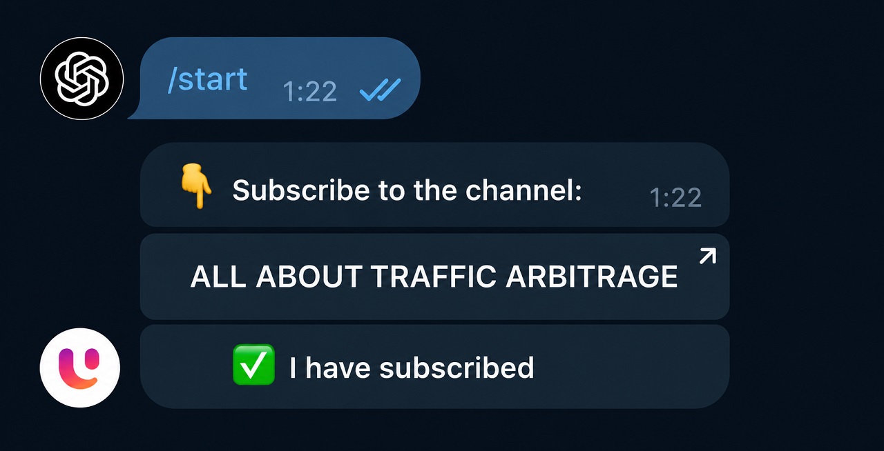 mandatory channel subscription to promote a Telegram bot