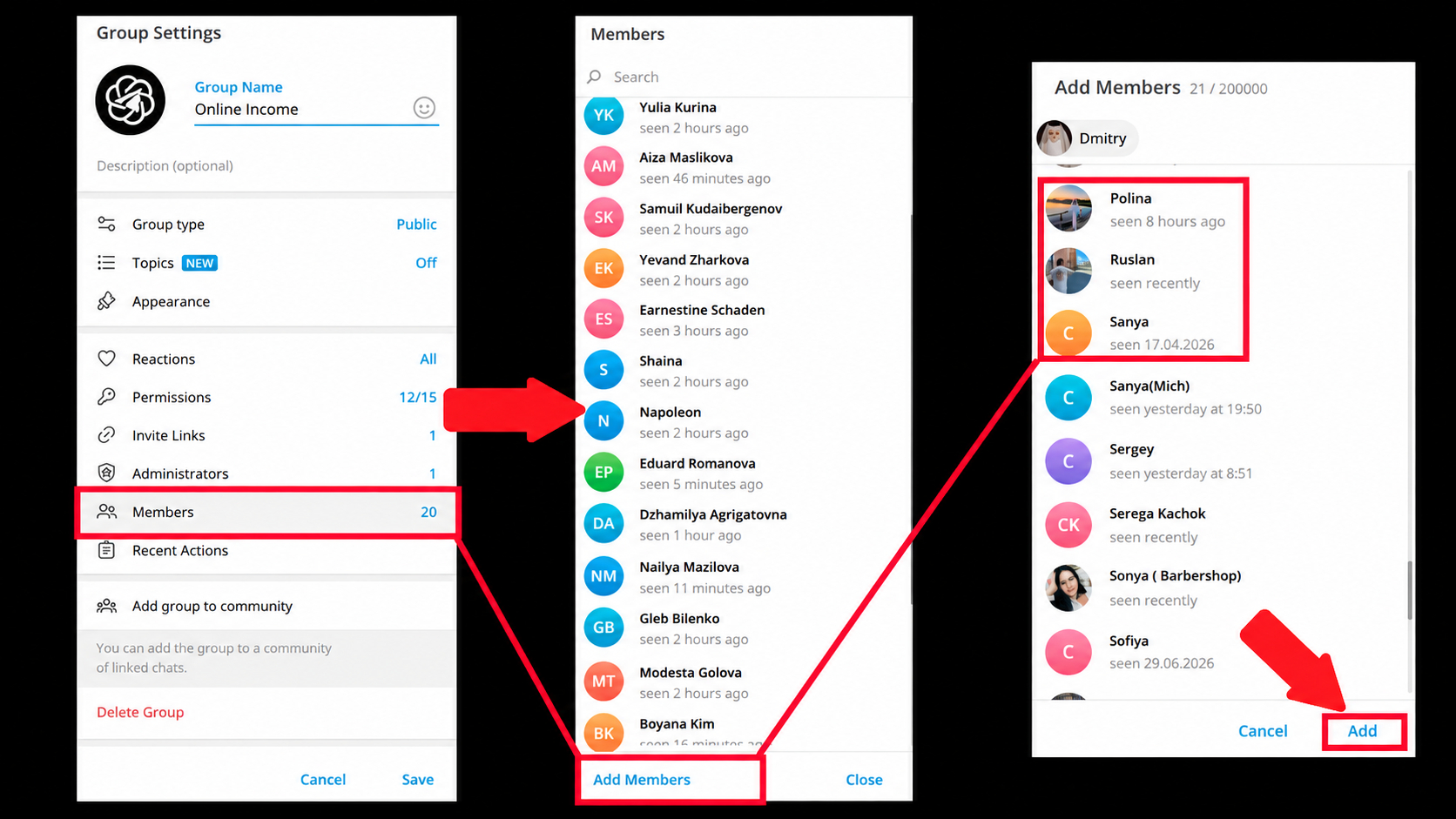 Manual Inviting in Telegram
