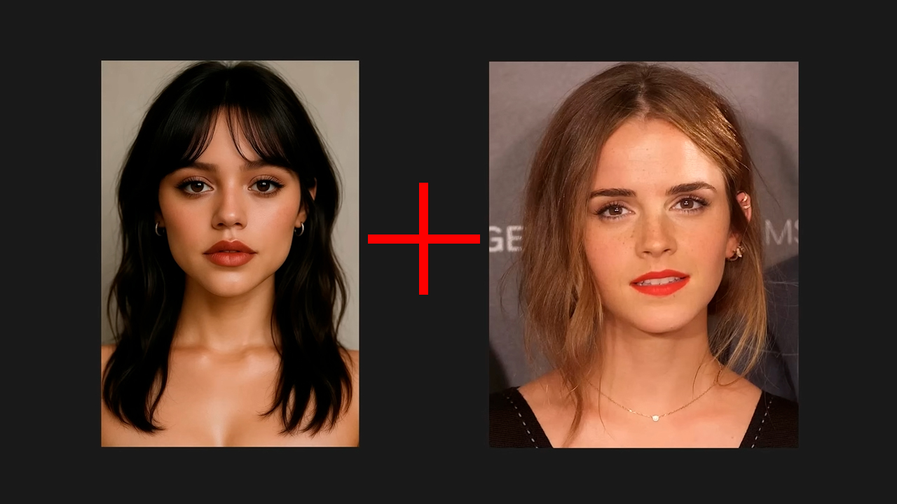 Blending two model faces to create a new AI model