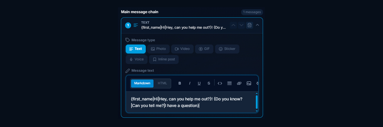 randomizing private messages during Telegram direct-message outreach