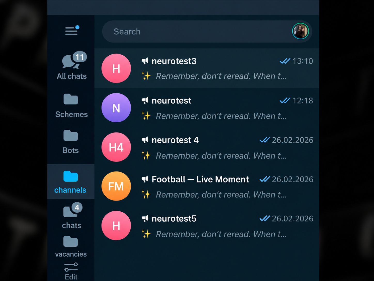 Neurocommenting life hack before promotion in Telegram