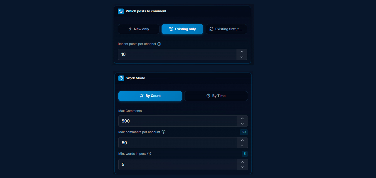 Configuring post commenting and comment limits in Neurocommenting