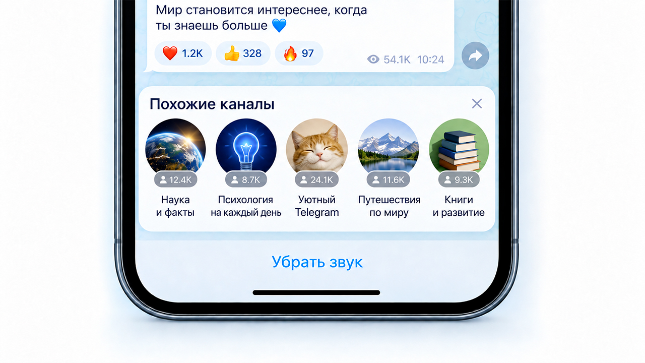 как выглядят похожие каналы Телеграм