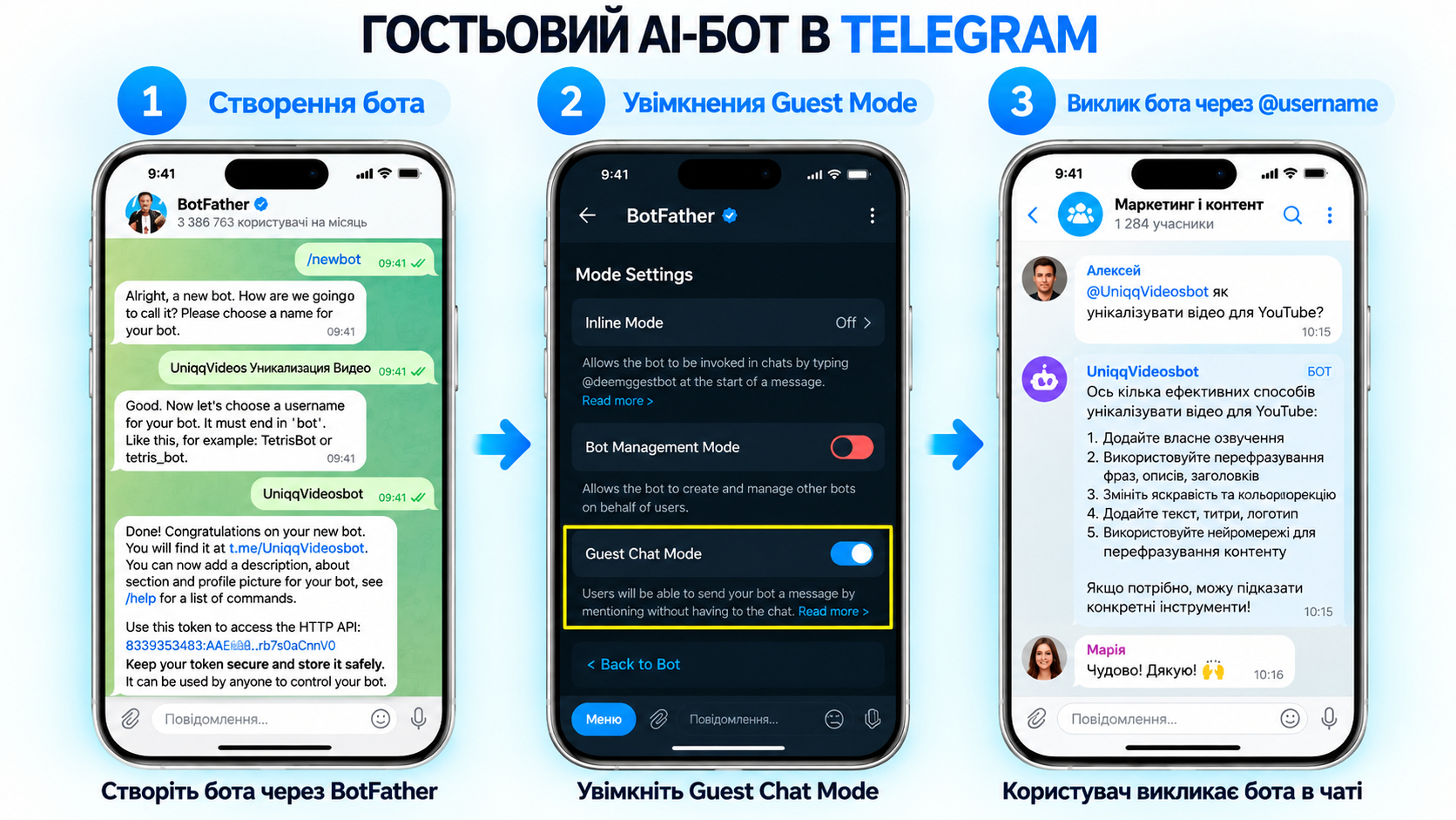 Пошук клієнтів у Телеграм через гостьового AI-бота