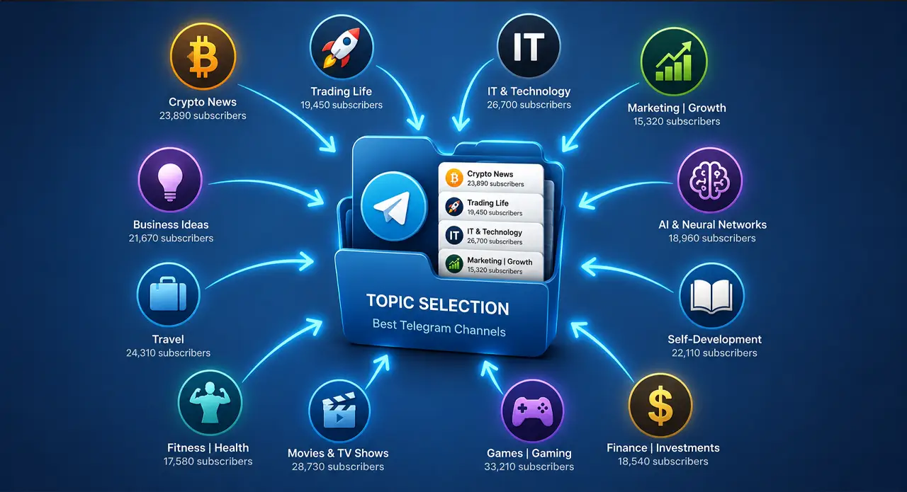 Promoting a Telegram channel through collections and folders