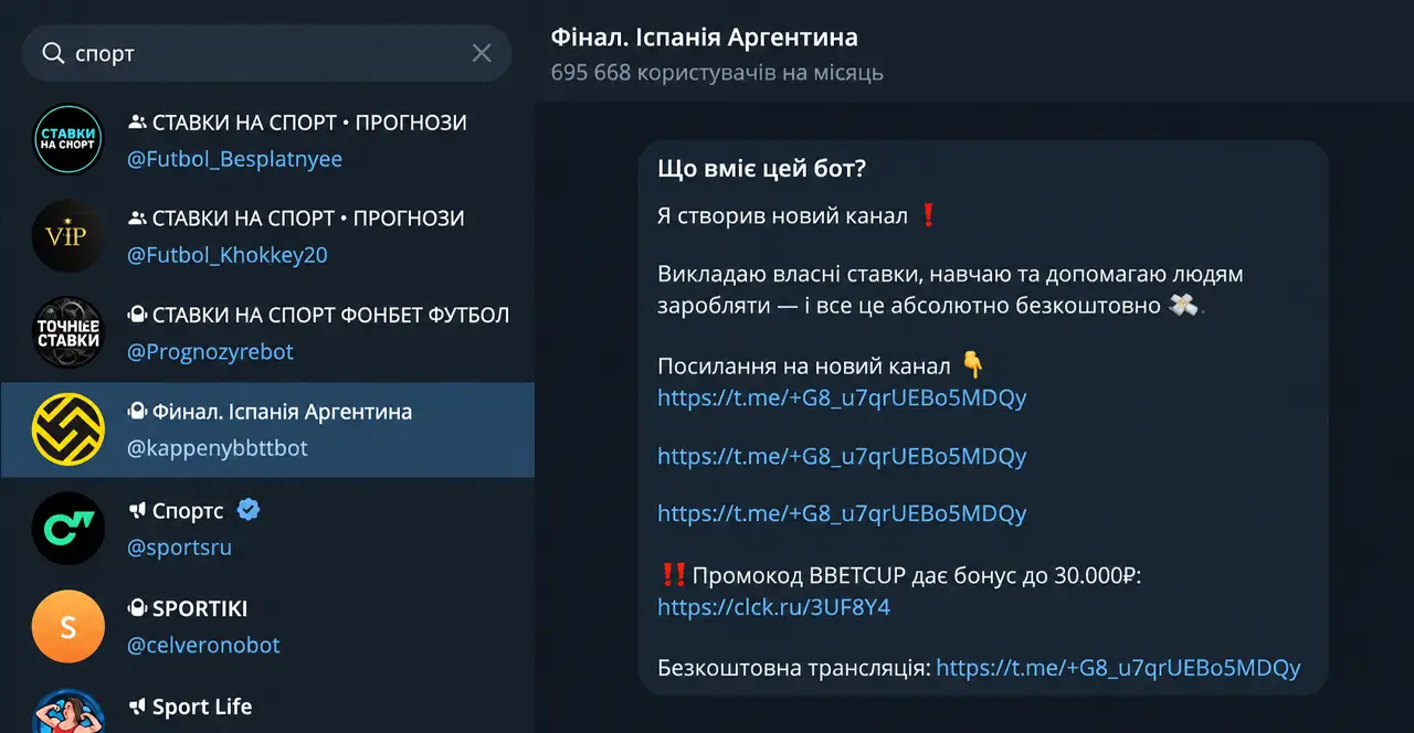 просування Telegram через SEO-дорвеї всередині месенджера