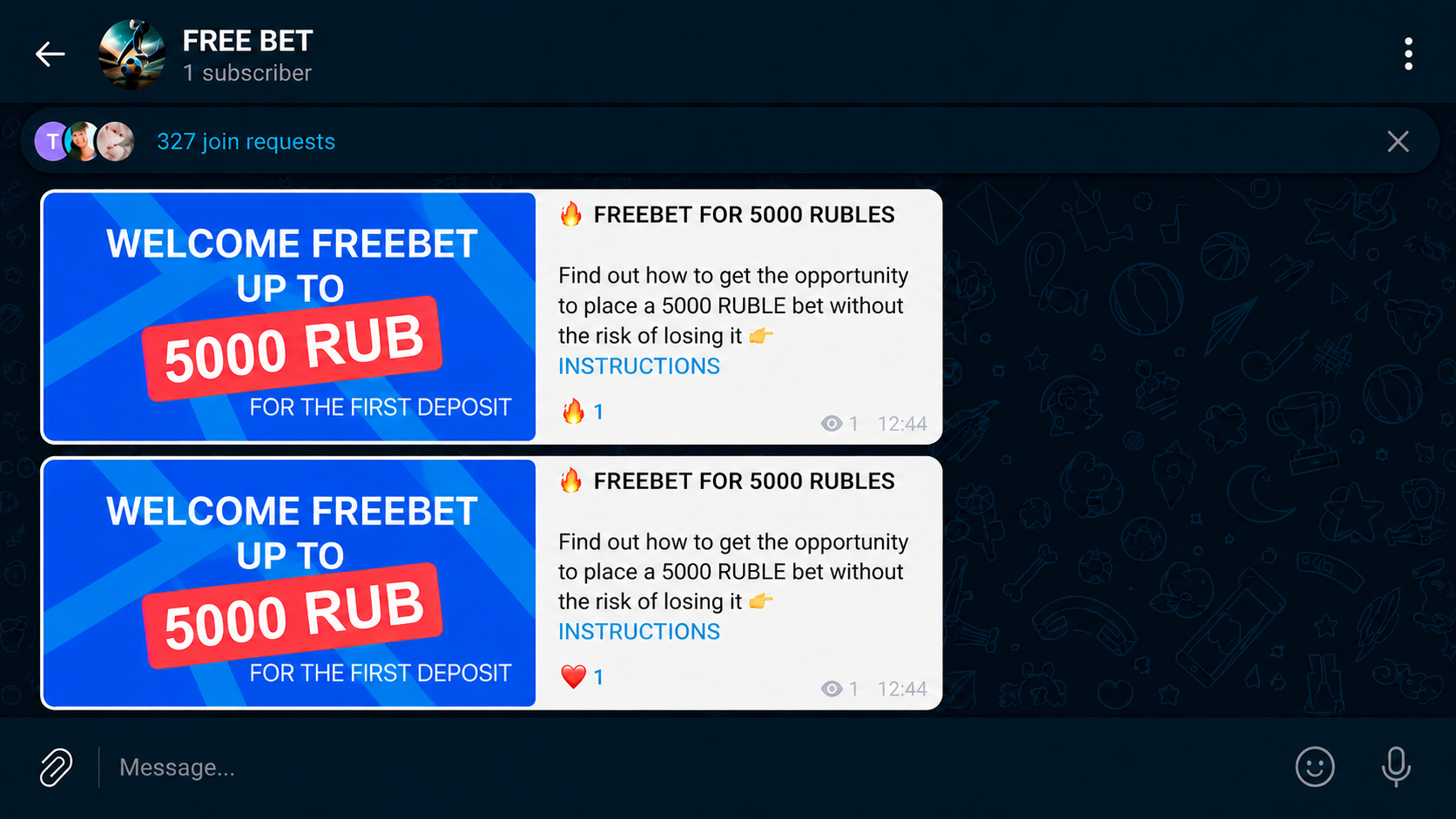 Real case showing how to attract subscribers to a Telegram sports betting channel