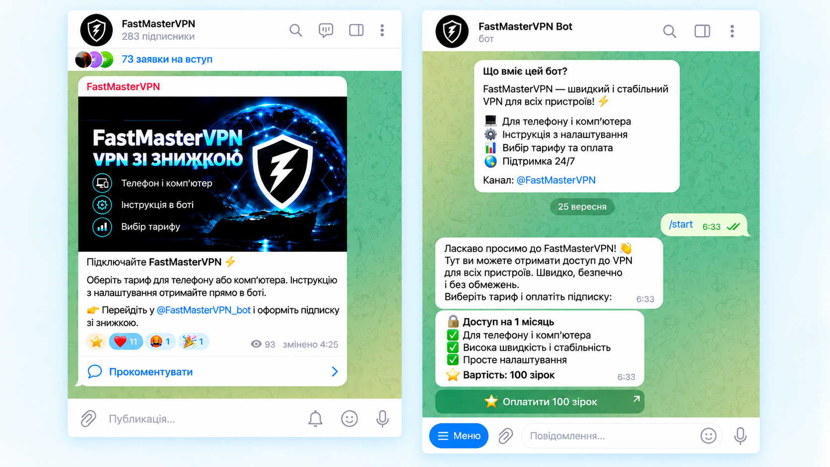 Реальний кейс залучення користувачів у канал VPN бота через Нейрокоментинг GramGPT.io