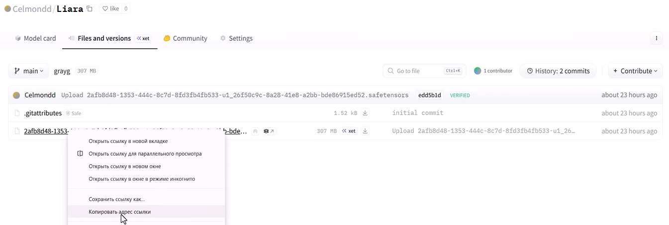 saving the LoRA file link in Hugging Face