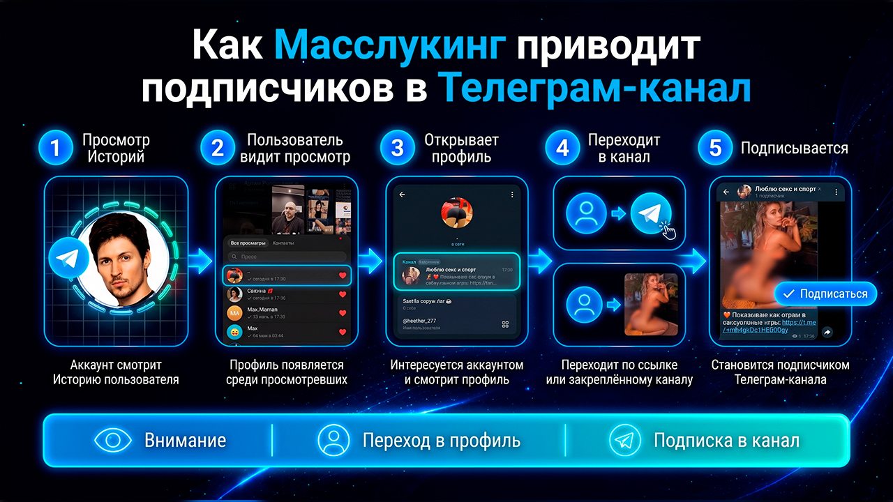 Как работает Масслукинг в Телеграм