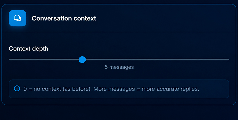 setting up message context depth for neurochatting in GramGPT.io
