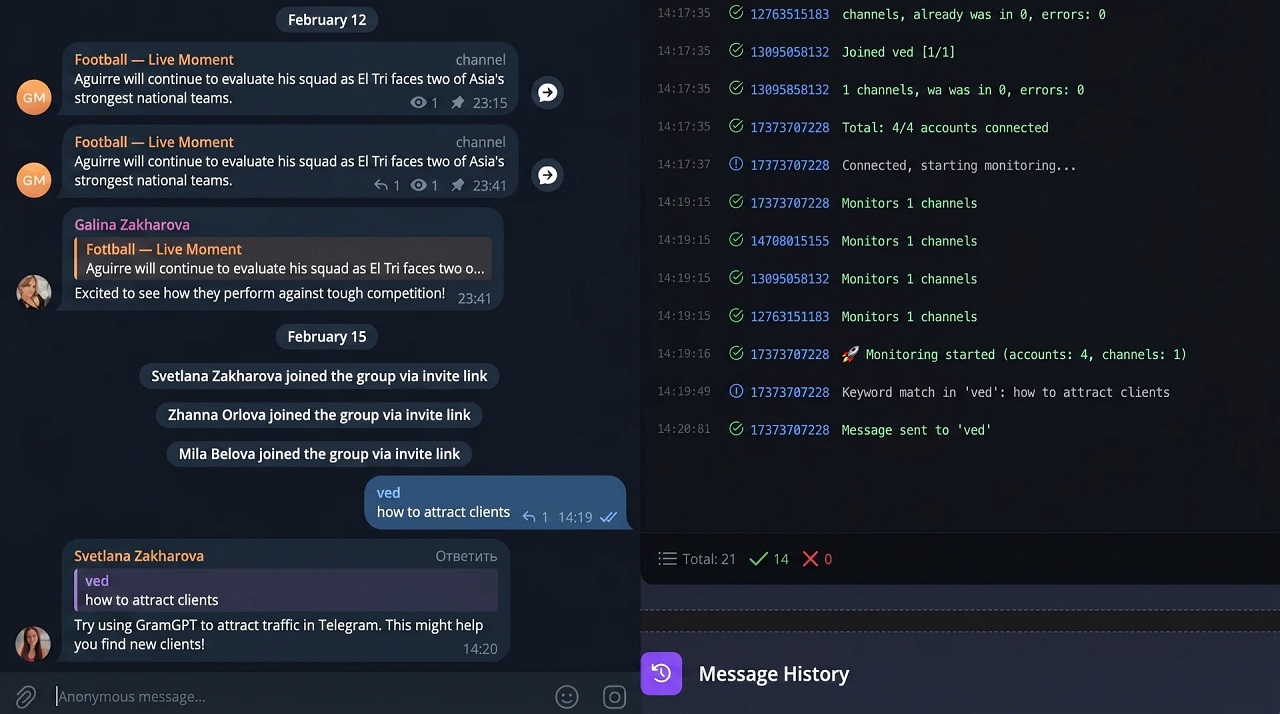 example of neurochatting working by triggers