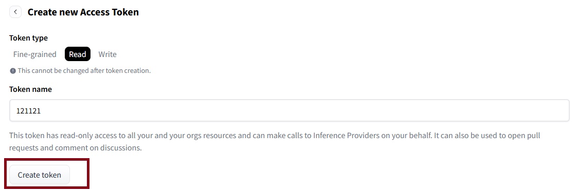 створення Access Tokens у Hugging Face