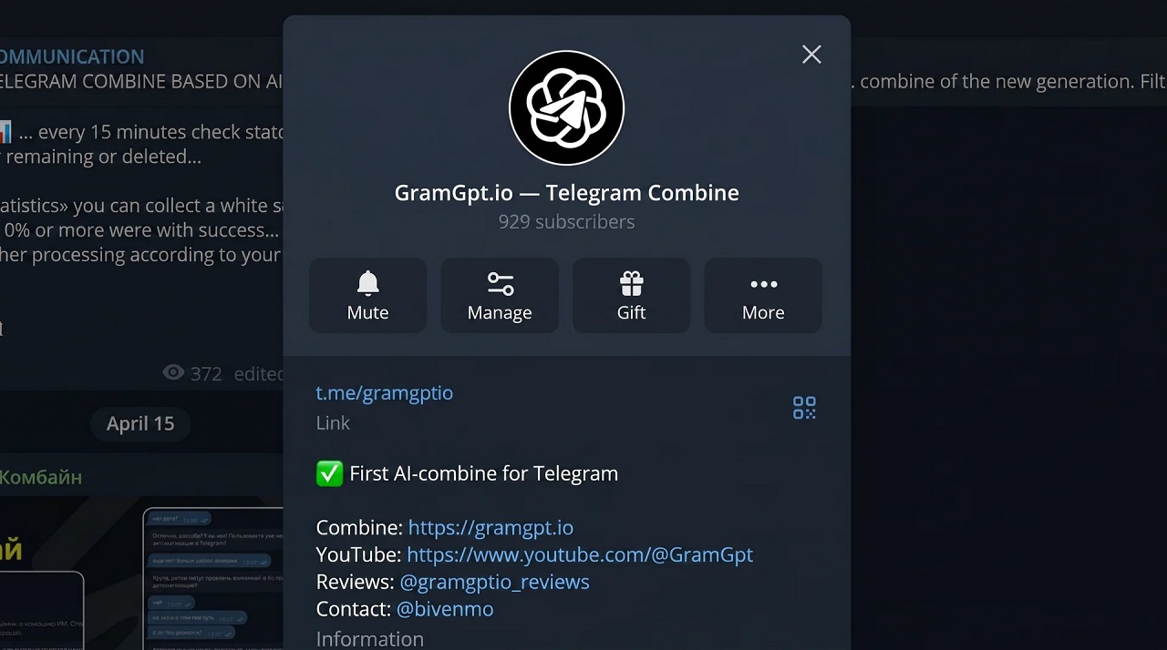 Telegram channel “gramgpt”