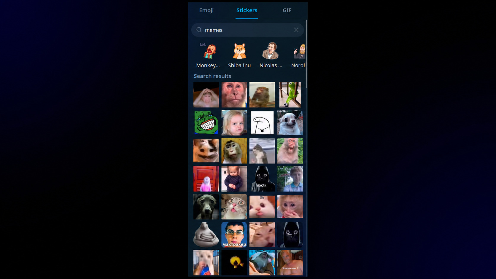 Telegram sticker promotion