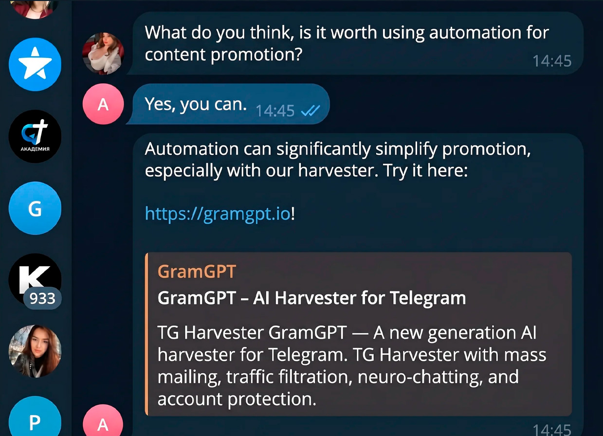 Telegram CRM and AI auto responder: all Telegram chats in one interface
