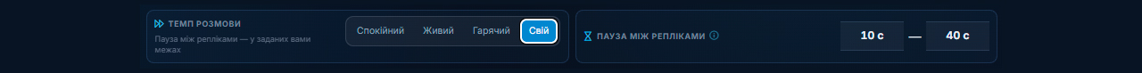 Темп розмови акаунтів у AI-листуванні