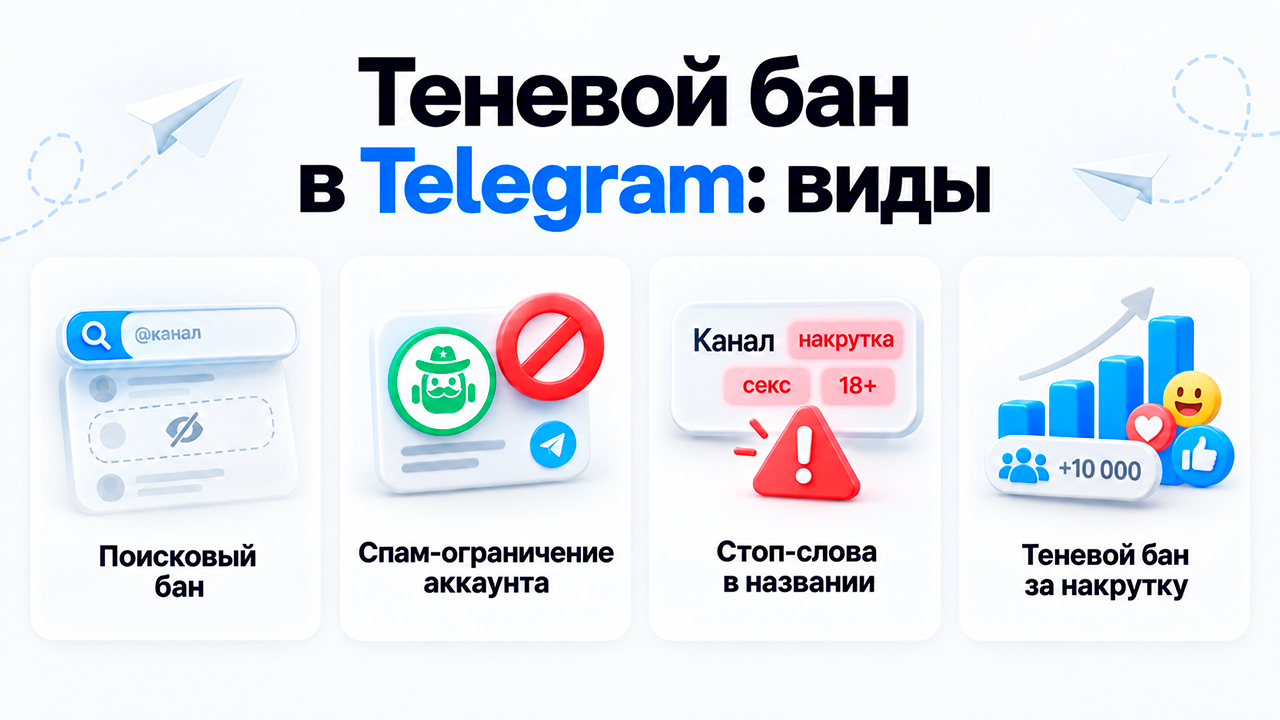 Как выглядит теневой бан в тг