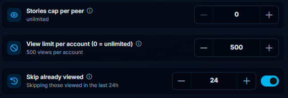 Story view limit through Mass Looking