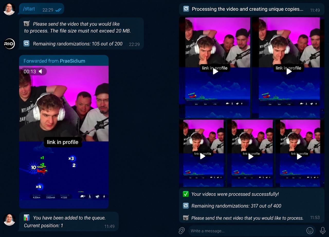 what a Telegram bot should look like for promotion