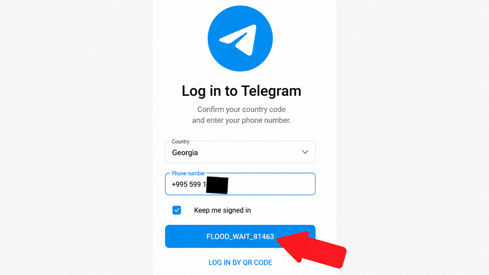What Flood Wait looks like in Telegram