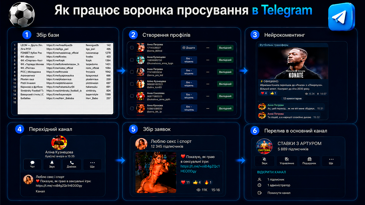 Як працює воронка просування Телеграм каналу зі ставками на спорт