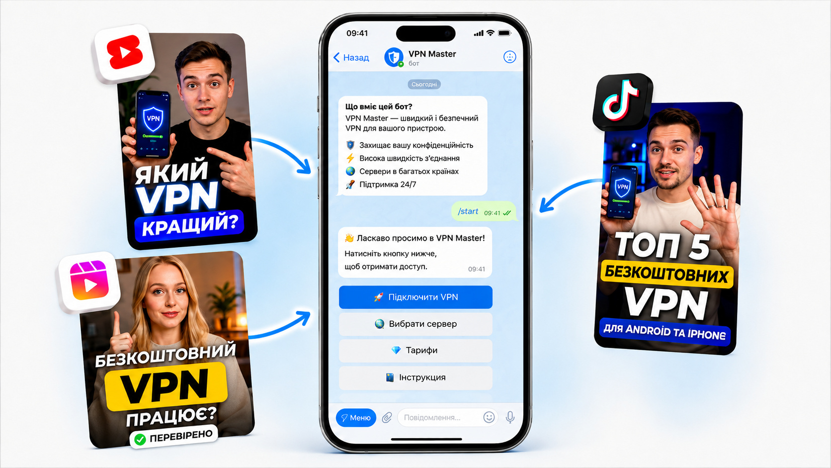 Як розкрутити VPN бота в Telegram через TikTok, Reels і Shorts